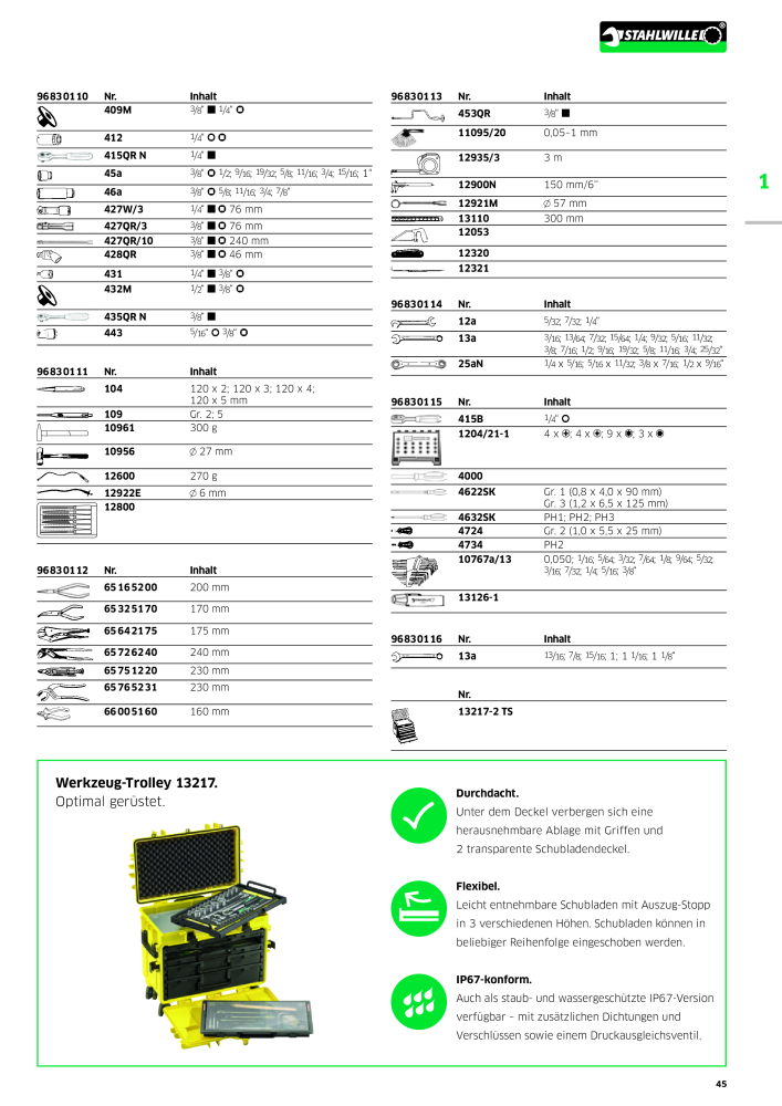 STAHLWILLE Hauptkatalog Handwerkzeuge Nb. : 183 - Page 47