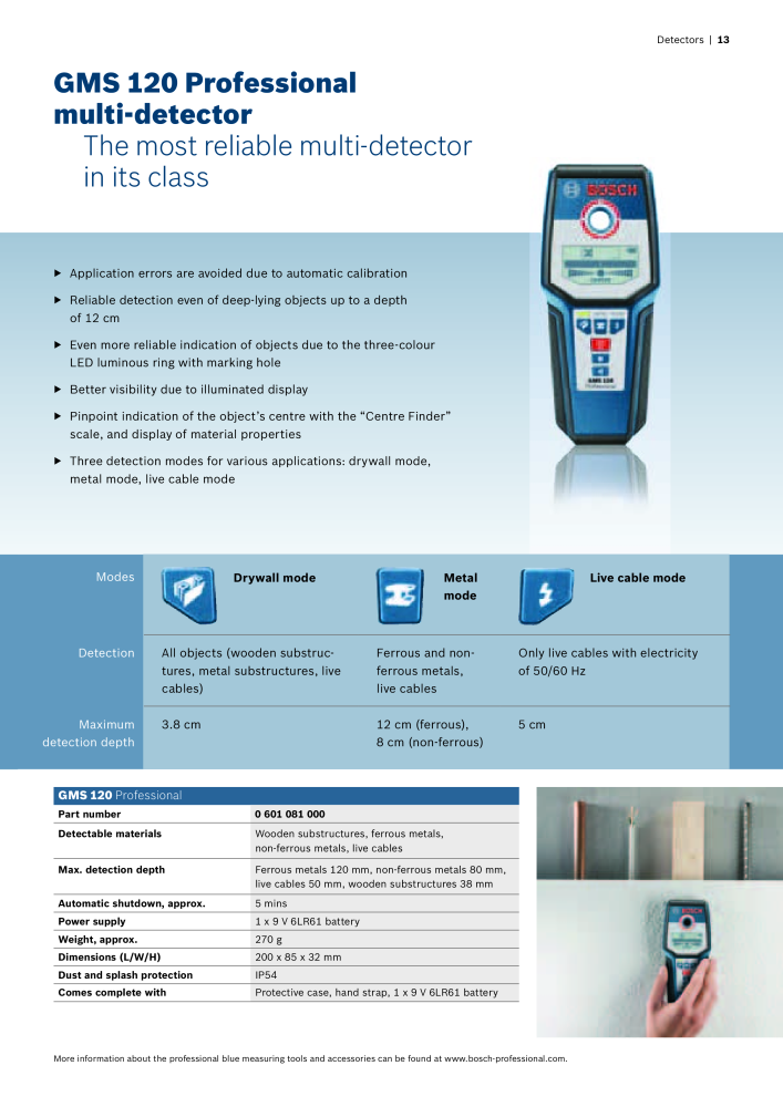 Bosch Professional blue measuring tools Nb. : 1933 - Page 13