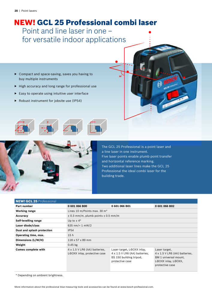 Bosch Professional blue measuring tools Nb. : 1933 - Page 20