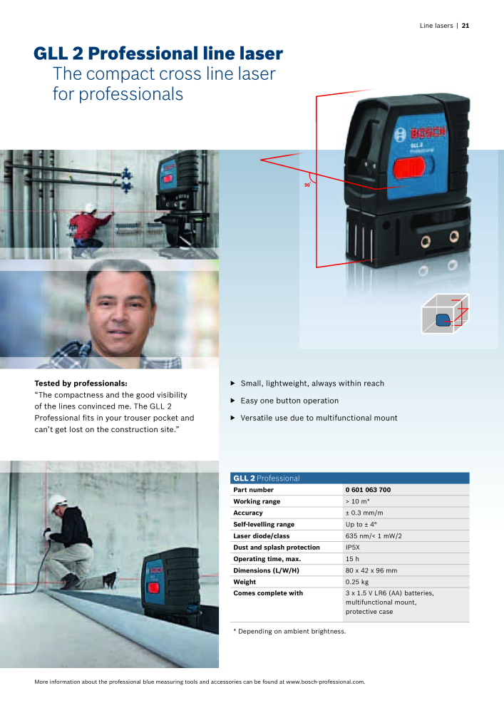 Bosch Professional blue measuring tools Nb. : 1933 - Page 21