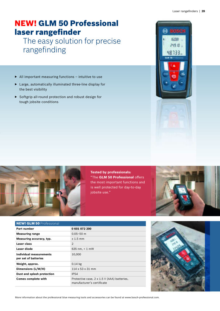 Bosch Professional blue measuring tools NO.: 1933 - Page 39