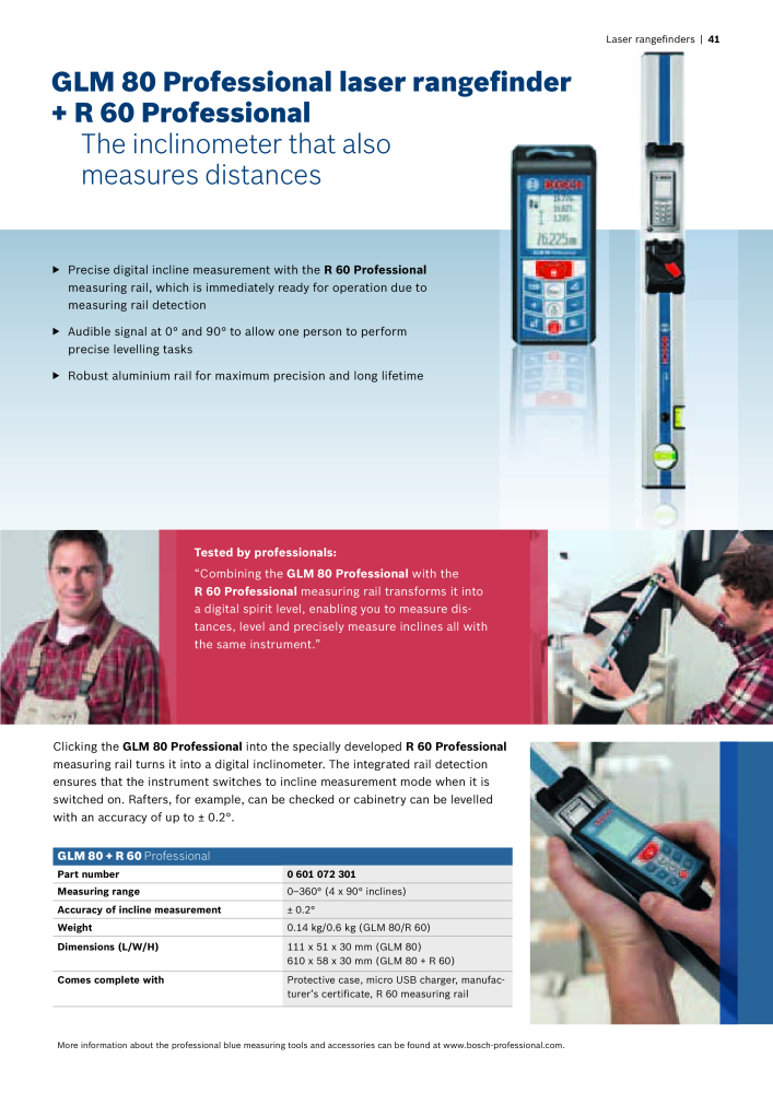 Bosch Professional blue measuring tools NO.: 1933 - Page 41