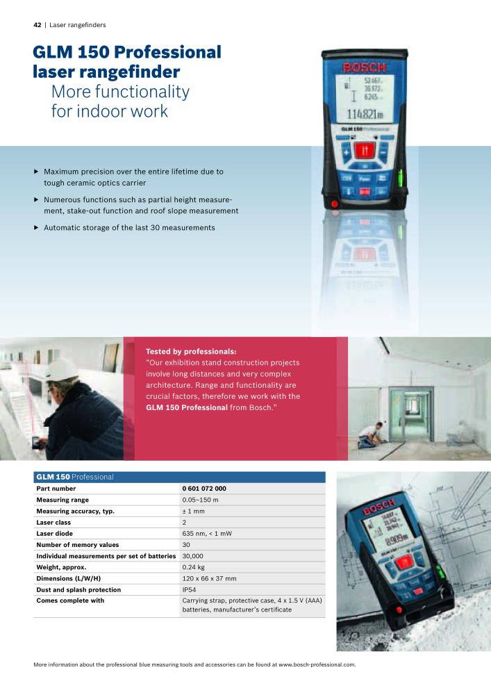 Bosch Professional blue measuring tools NO.: 1933 - Page 42