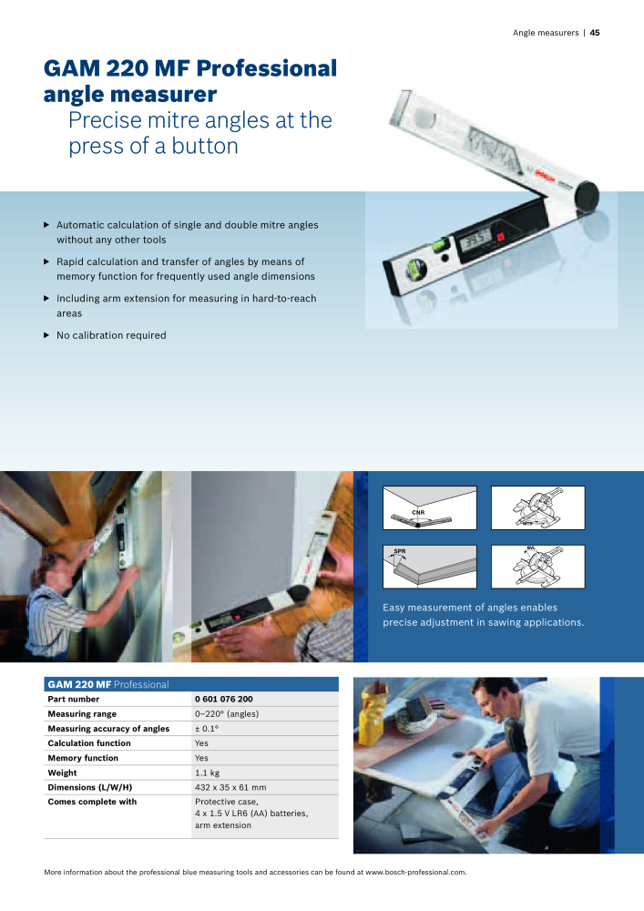 Bosch Professional blue measuring tools Nb. : 1933 - Page 45