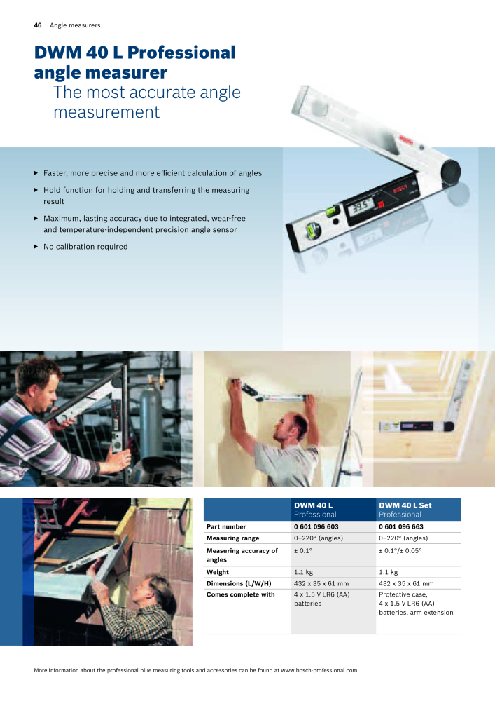 Bosch Professional blue measuring tools NO.: 1933 - Page 46