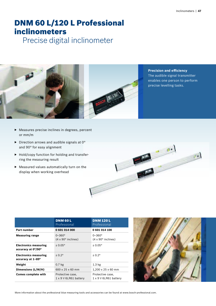 Bosch Professional blue measuring tools Nb. : 1933 - Page 47