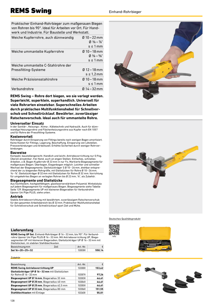 REMS Hauptkatalog Rohrbearbeitung NR.: 1937 - Side 128