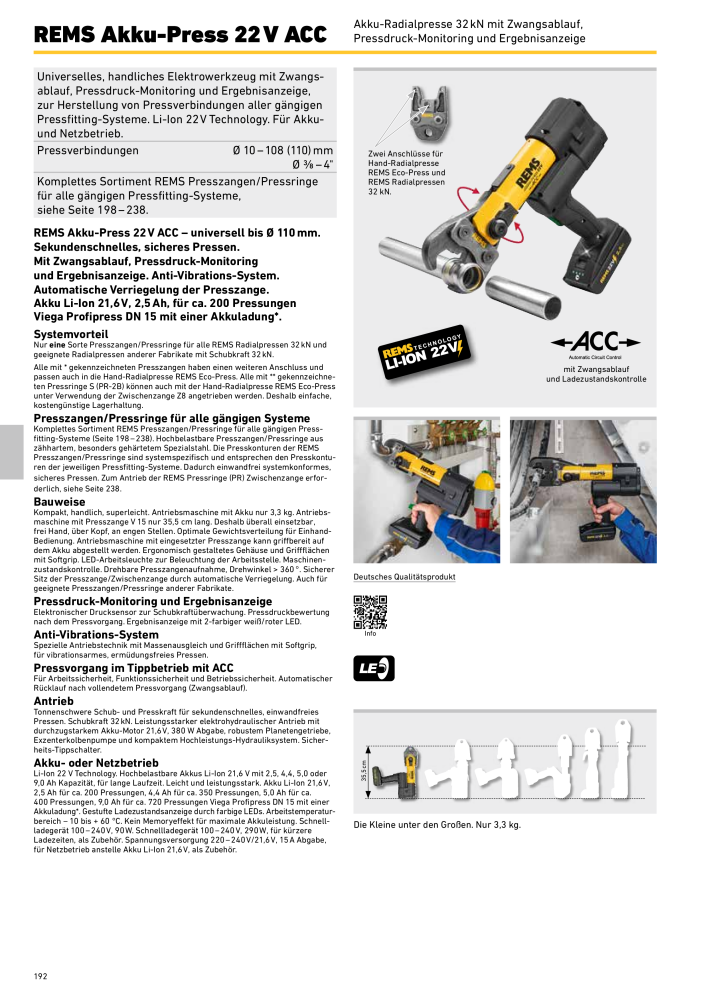 REMS Hauptkatalog Rohrbearbeitung NR.: 1937 - Side 192