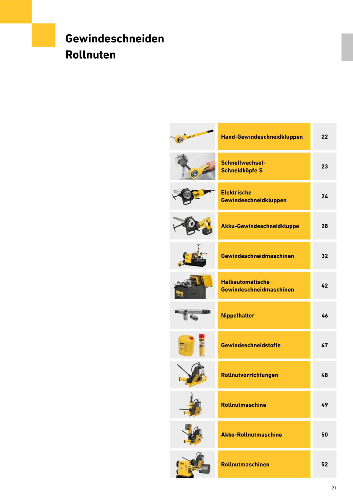 REMS Hauptkatalog Rohrbearbeitung NR.: 1937 - Seite 21