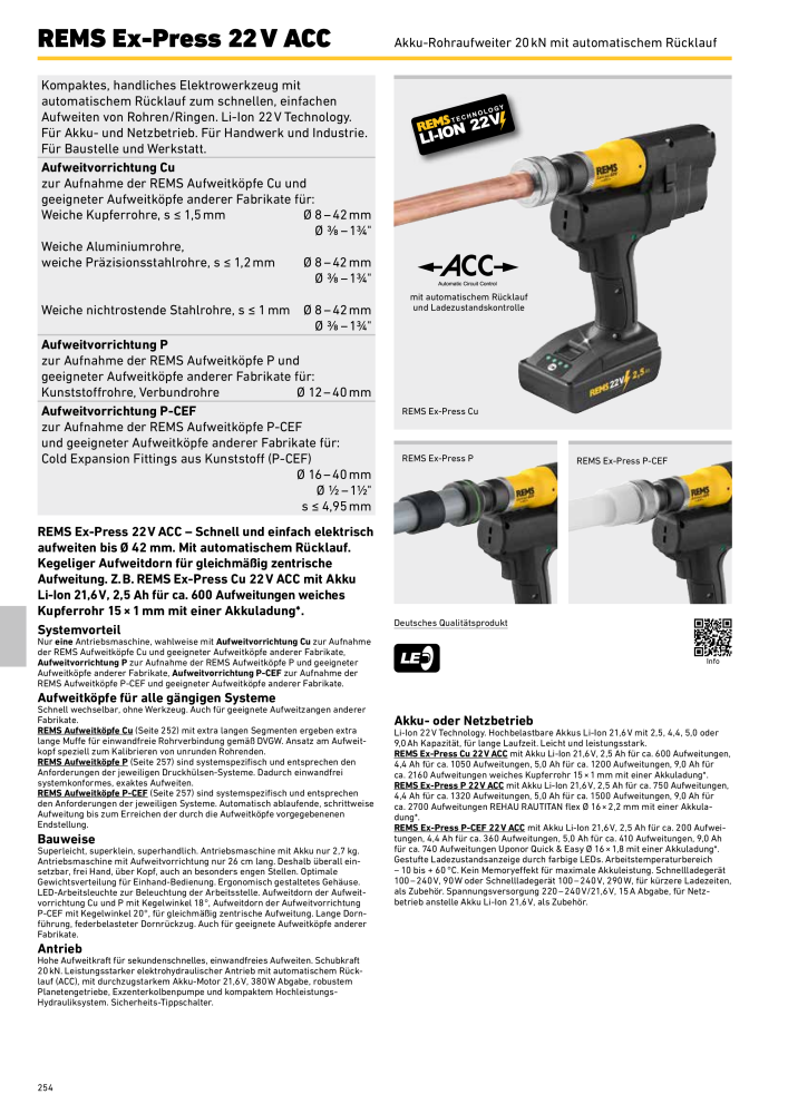 REMS Hauptkatalog Rohrbearbeitung NR.: 1937 - Pagina 254