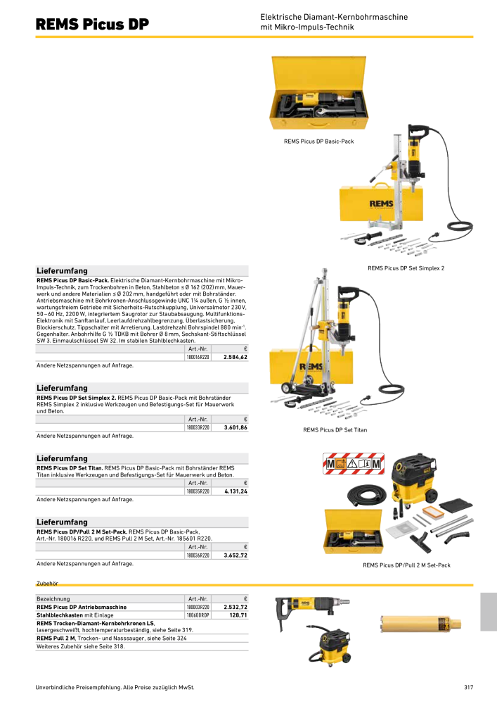 REMS Hauptkatalog Rohrbearbeitung NR.: 1937 - Side 317