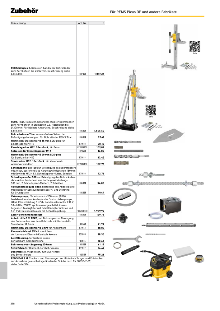 REMS Hauptkatalog Rohrbearbeitung NR.: 1937 - Side 318