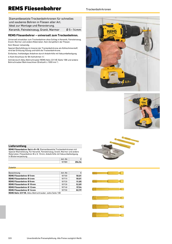 REMS Hauptkatalog Rohrbearbeitung NR.: 1937 - Side 320