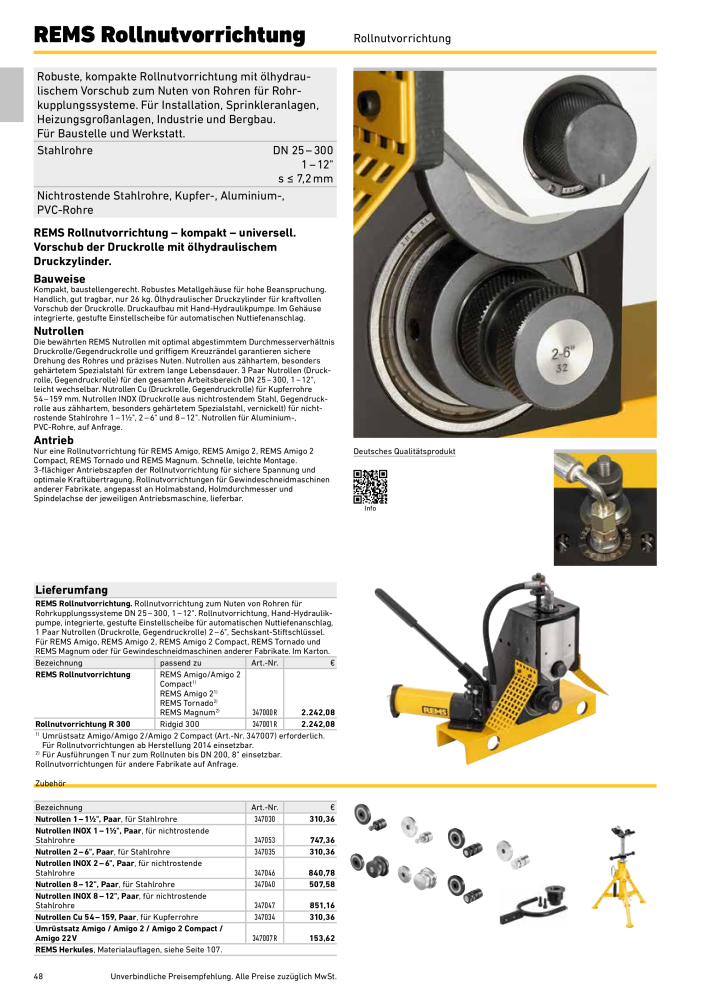 REMS Hauptkatalog Rohrbearbeitung NR.: 1937 - Seite 48