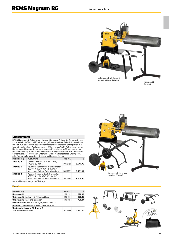 REMS Hauptkatalog Rohrbearbeitung Nb. : 1937 - Page 53