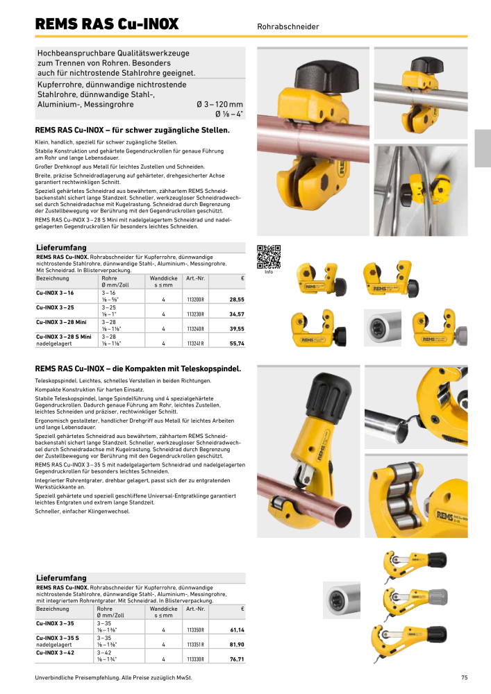 REMS Hauptkatalog Rohrbearbeitung NR.: 1937 - Side 75