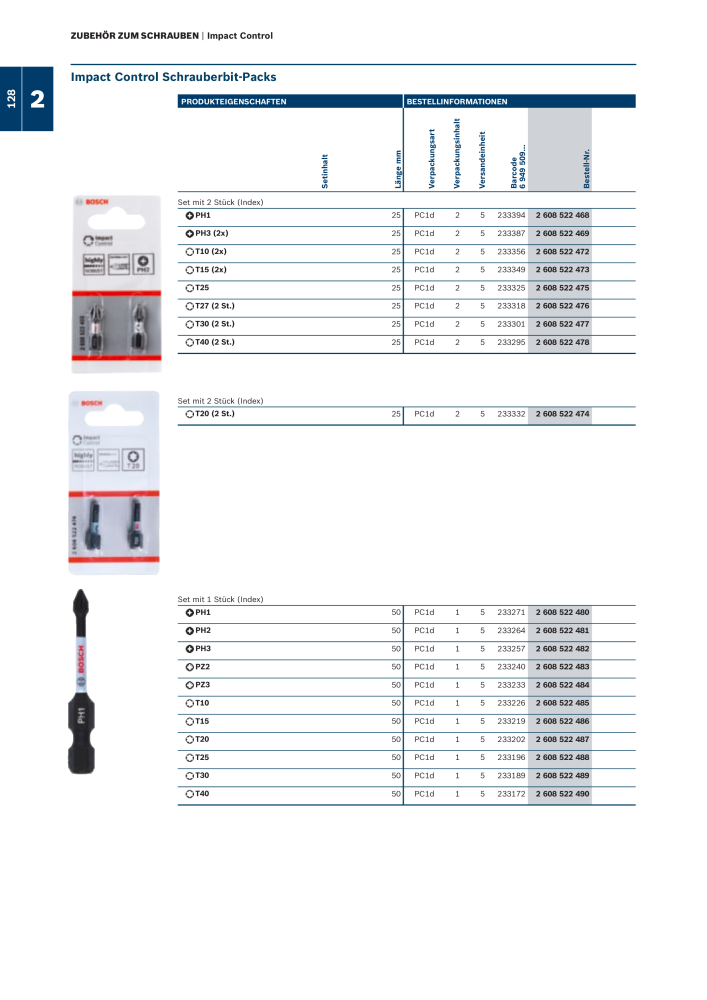 Bosch - Zubehörkatalog NO.: 1941 - Page 128