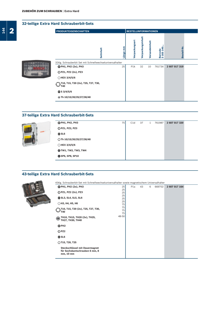 Bosch - Zubehörkatalog NO.: 1941 - Page 144
