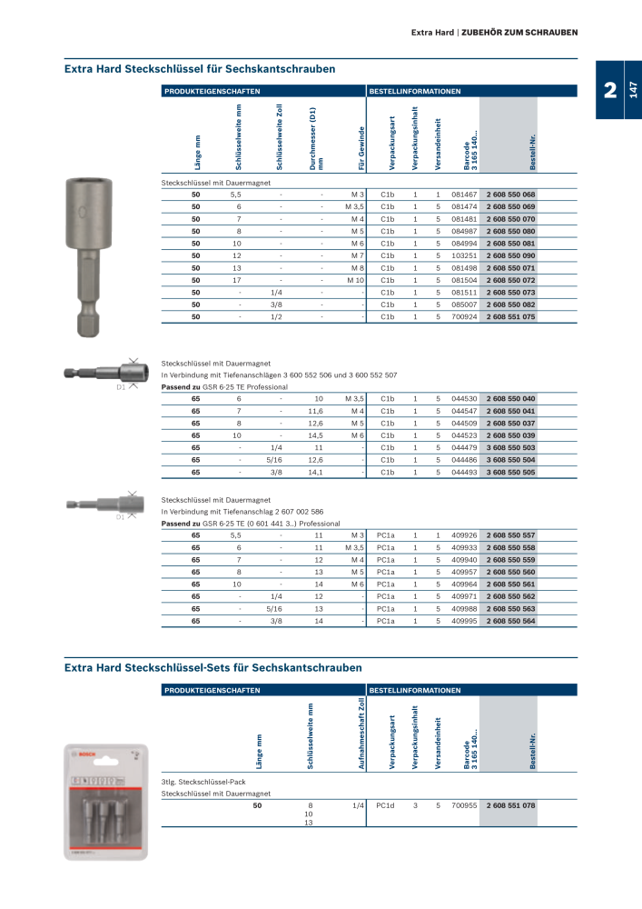 Bosch - Zubehörkatalog NO.: 1941 - Page 147