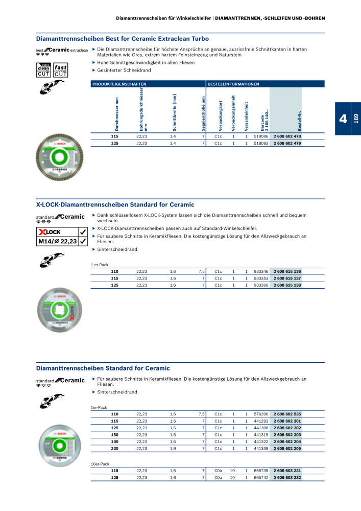Bosch - Zubehörkatalog NO.: 1941 - Page 189
