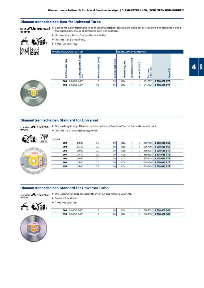 Bosch - Zubehörkatalog NO.: 1941 - Page 209