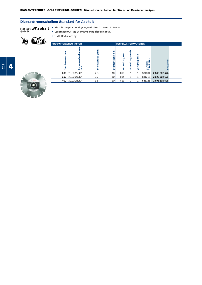 Bosch - Zubehörkatalog NO.: 1941 - Page 212