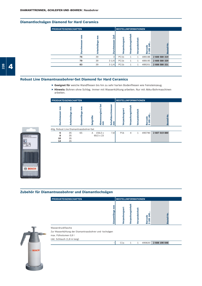 Bosch - Zubehörkatalog NO.: 1941 - Page 228