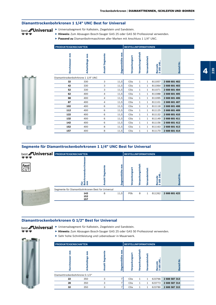 Bosch - Zubehörkatalog NO.: 1941 - Page 239