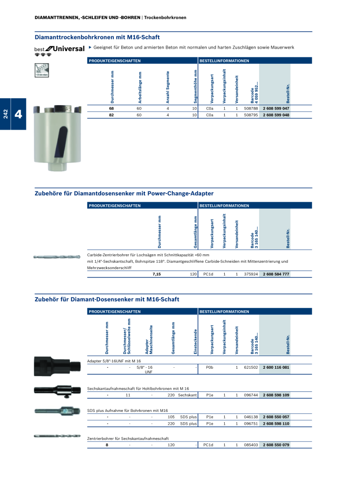 Bosch - Zubehörkatalog NO.: 1941 - Page 242