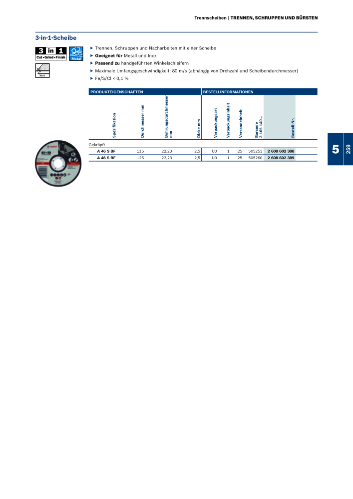 Bosch - Zubehörkatalog NO.: 1941 - Page 259