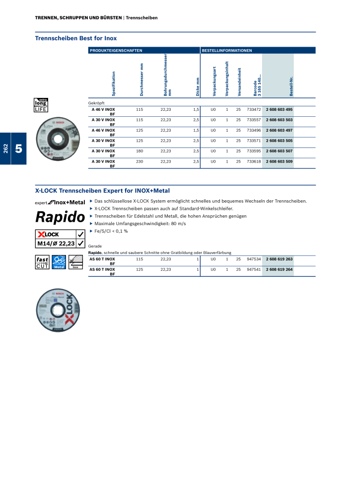 Bosch - Zubehörkatalog NO.: 1941 - Page 262