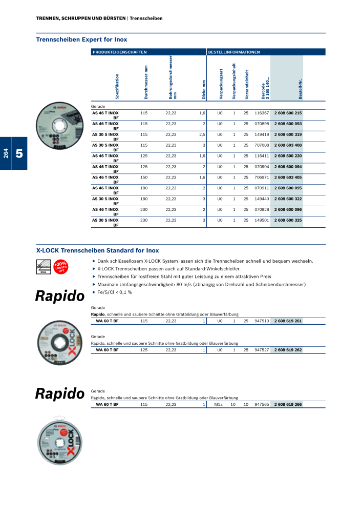 Bosch - Zubehörkatalog NO.: 1941 - Page 264