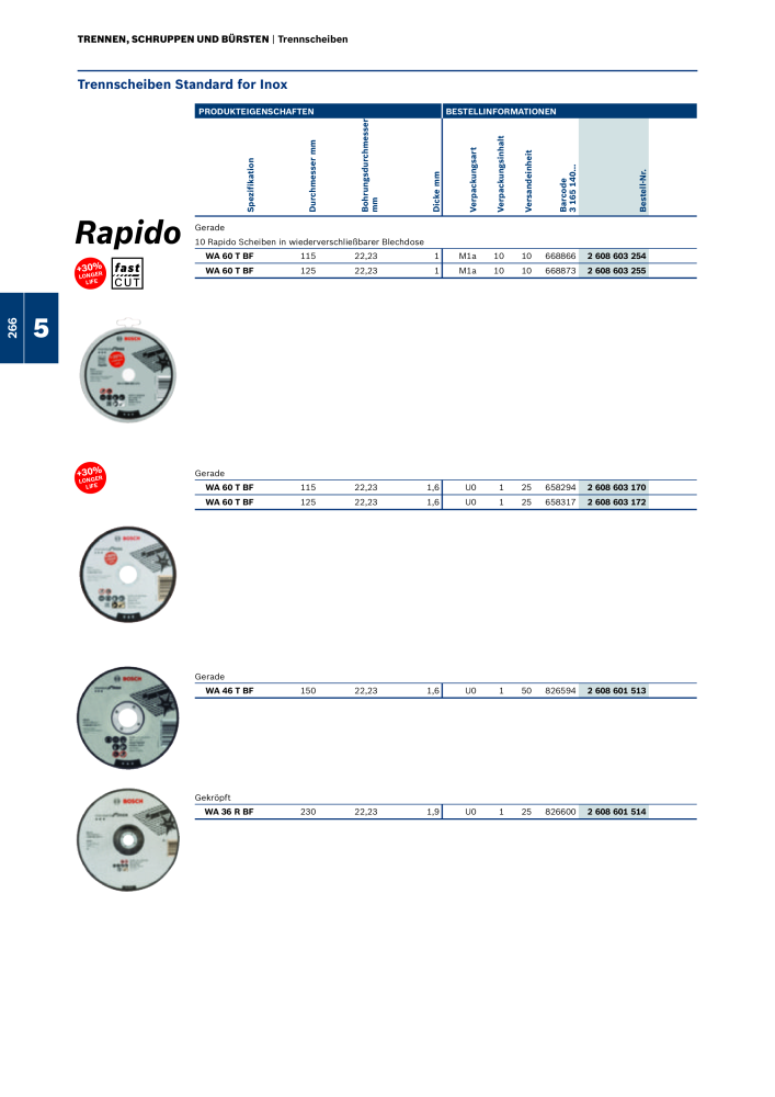 Bosch - Zubehörkatalog NO.: 1941 - Page 266