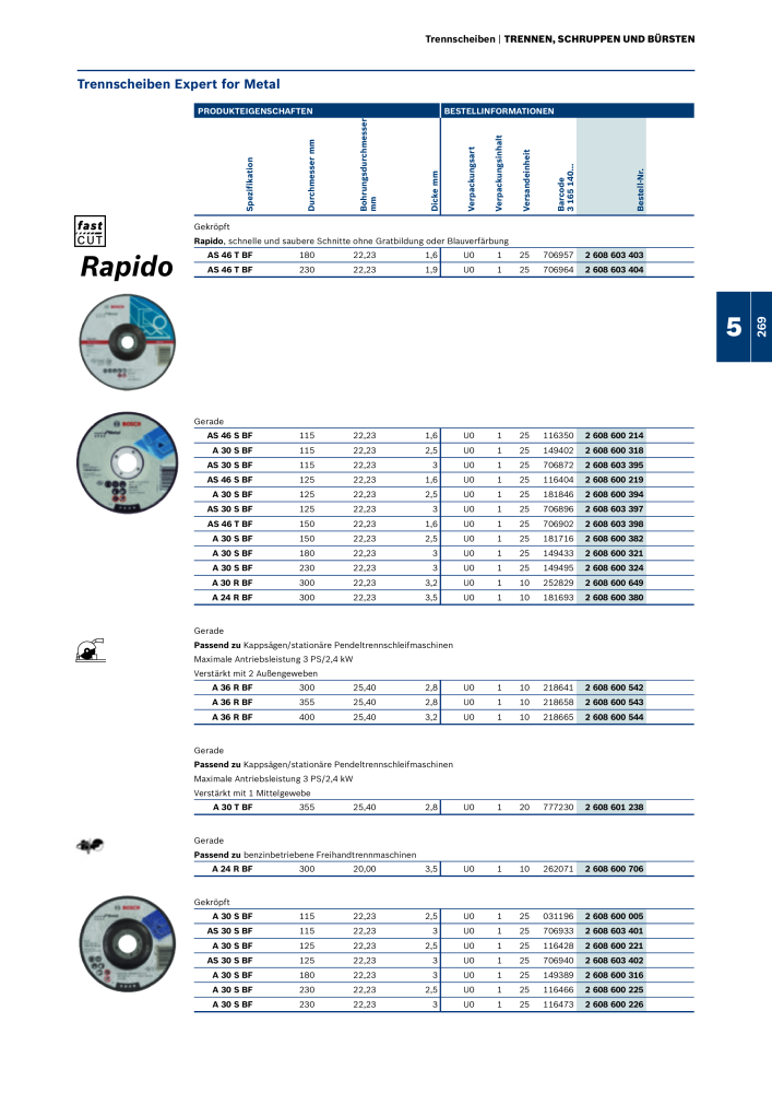 Bosch - Zubehörkatalog NO.: 1941 - Page 269