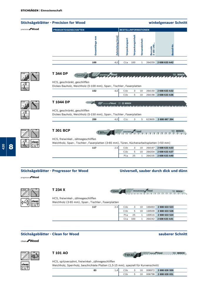 Bosch - Zubehörkatalog NO.: 1941 - Page 420