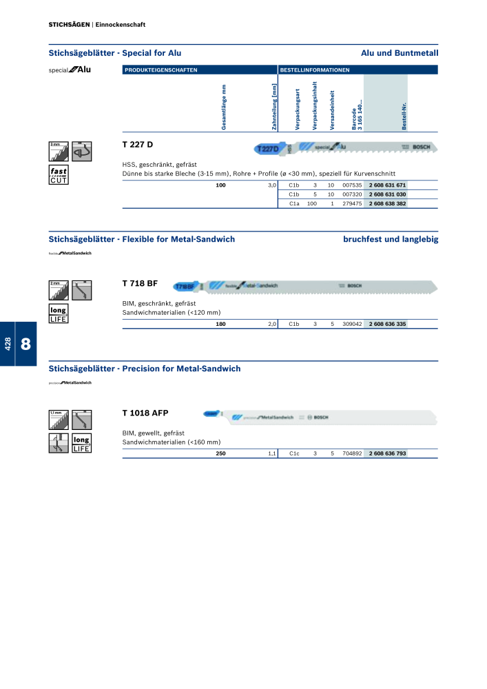 Bosch - Zubehörkatalog NO.: 1941 - Page 428