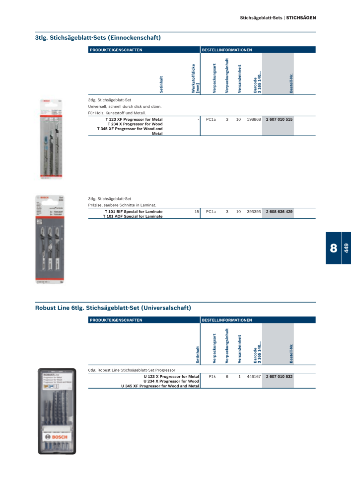Bosch - Zubehörkatalog NO.: 1941 - Page 449