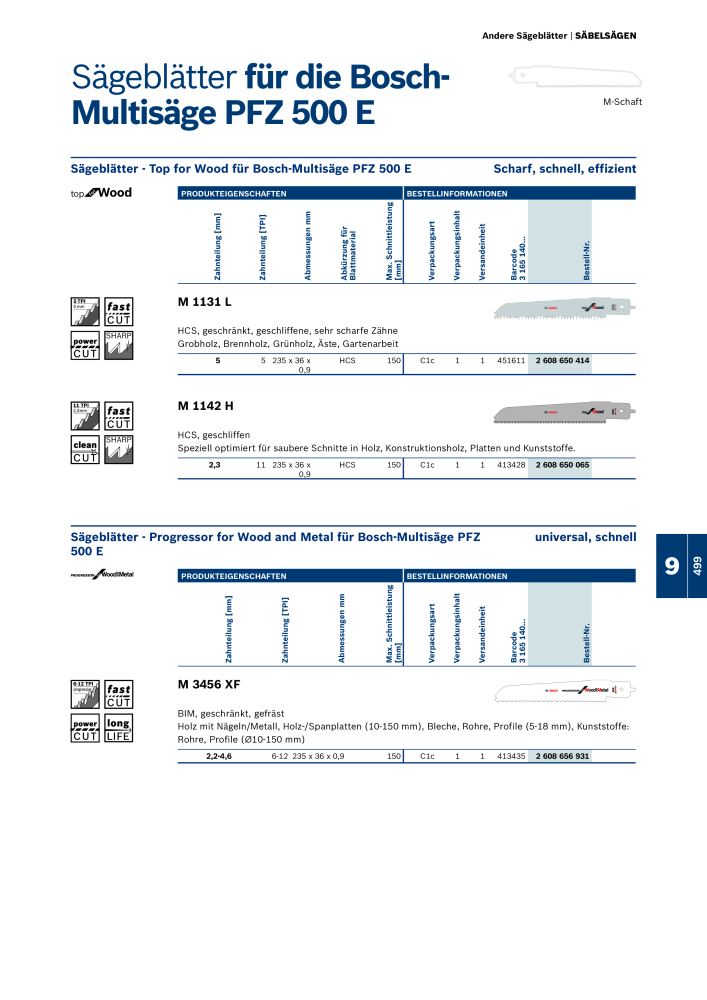 Bosch - Zubehörkatalog NO.: 1941 - Page 499