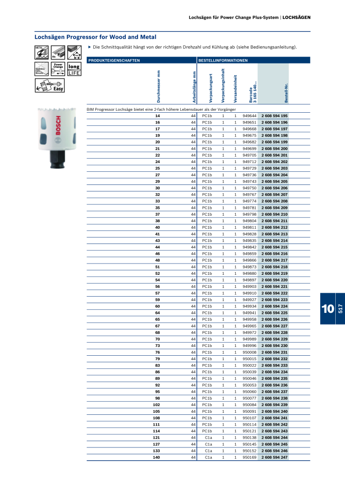 Bosch - Zubehörkatalog NO.: 1941 - Page 517