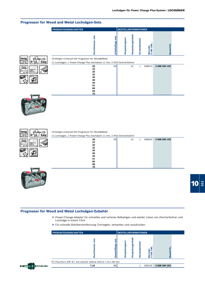 Bosch - Zubehörkatalog NO.: 1941 - Page 521