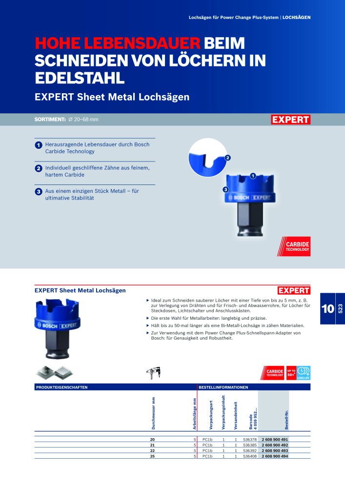 Bosch - Zubehörkatalog NO.: 1941 - Page 523