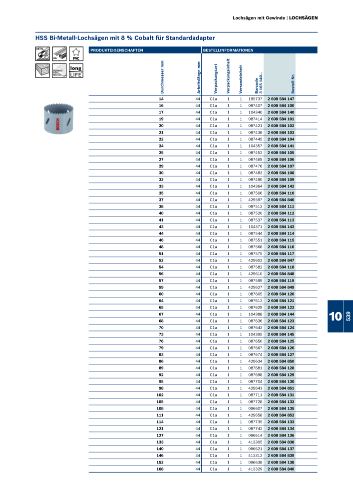 Bosch - Zubehörkatalog NO.: 1941 - Page 539