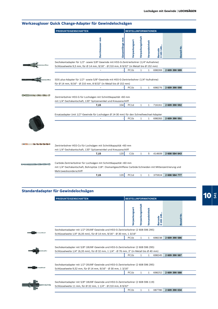 Bosch - Zubehörkatalog NO.: 1941 - Page 541