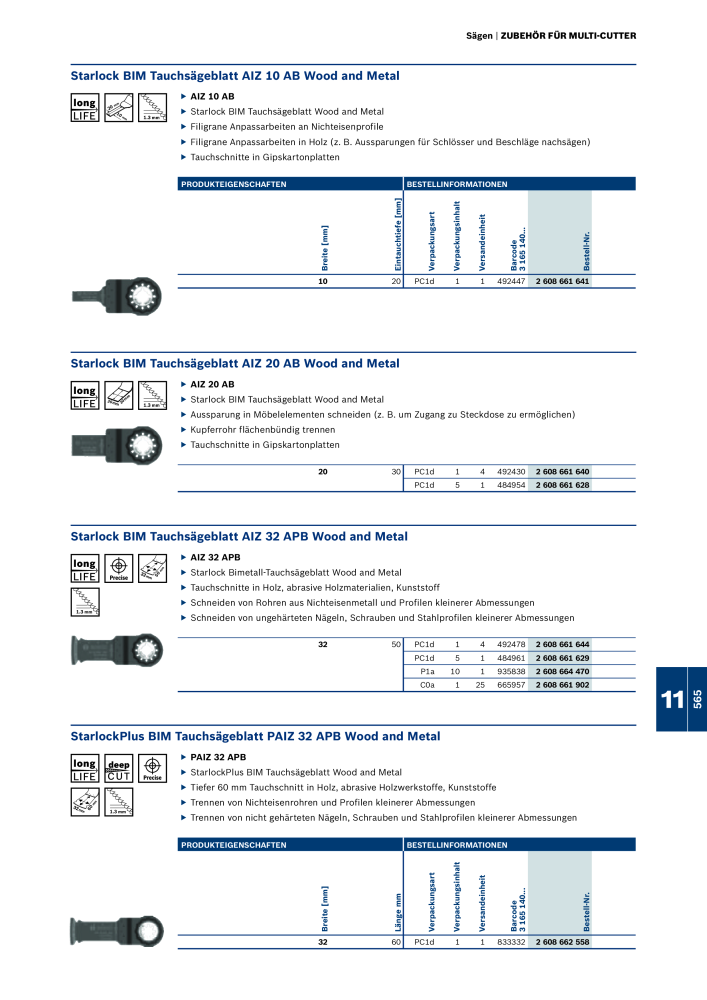 Bosch - Zubehörkatalog NO.: 1941 - Page 565