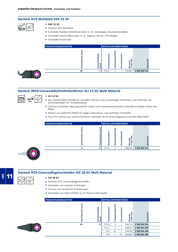 Bosch - Zubehörkatalog NO.: 1941 - Page 580