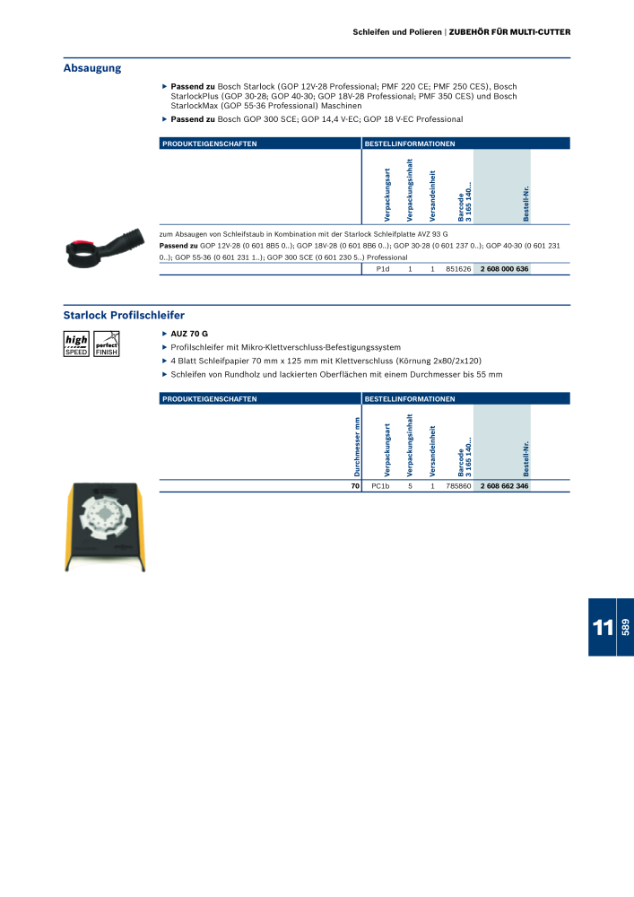 Bosch - Zubehörkatalog NO.: 1941 - Page 589