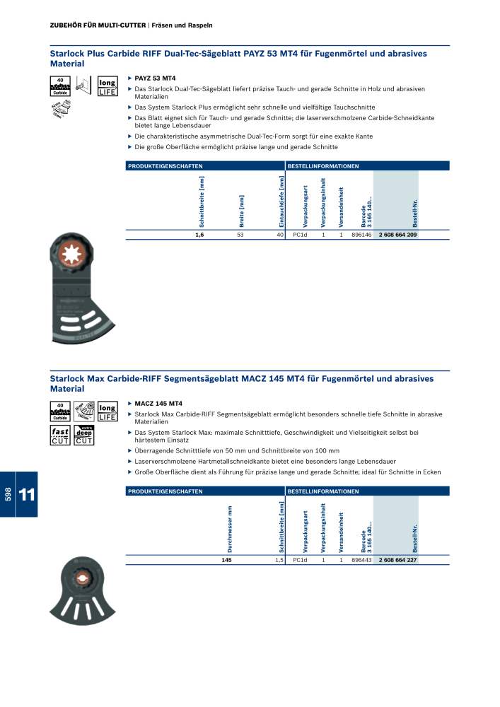 Bosch - Zubehörkatalog NO.: 1941 - Page 598