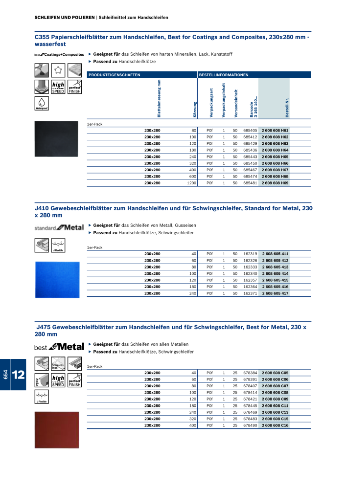 Bosch - Zubehörkatalog NO.: 1941 - Page 654