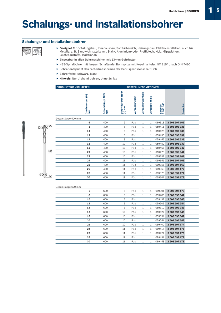 Bosch - Zubehörkatalog NO.: 1941 - Page 69