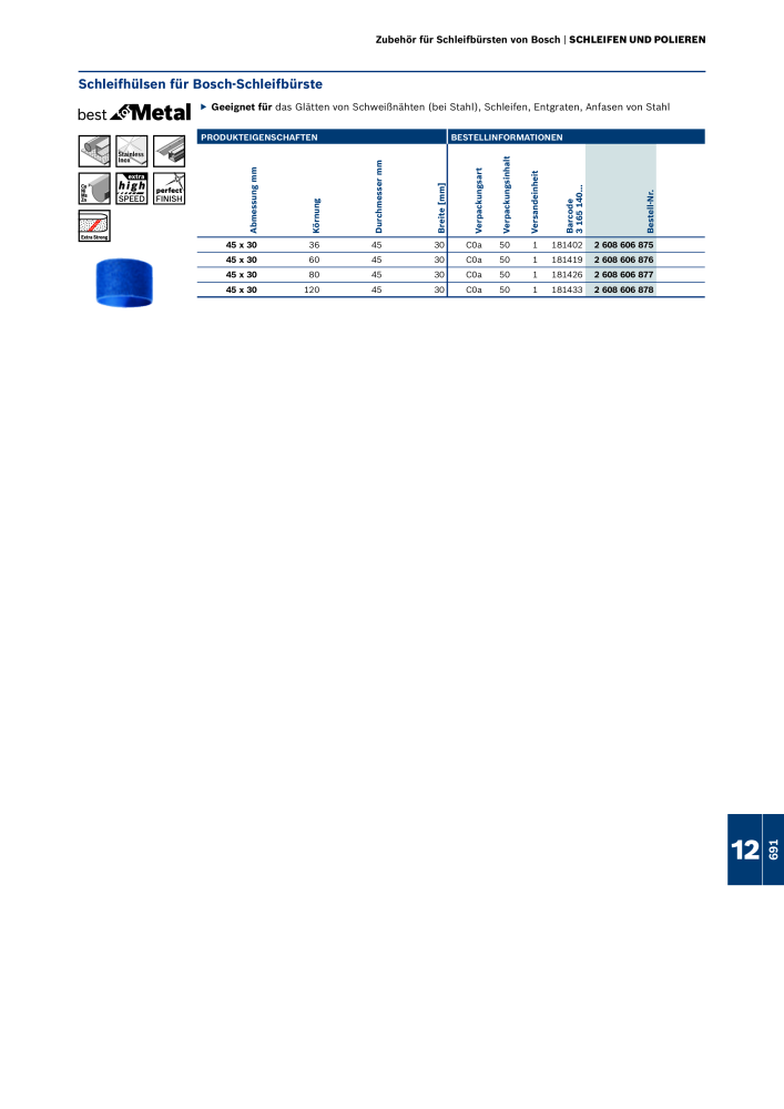 Bosch - Zubehörkatalog NO.: 1941 - Page 691
